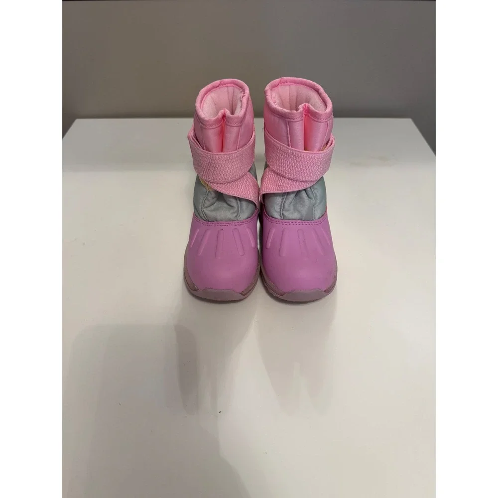 Carters Toddler Girls Lowen Light Up Snow Boots Pink Pastel Colorblock Size 8M